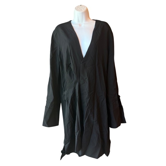 Off-White Satin Romantic Black Dress OWDB340F21FAB002 Size 46 (Approx US Sz 12) - Picture 1 of 10